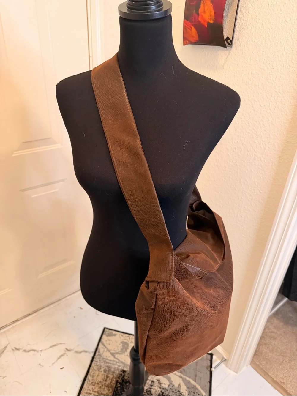 J. Monique Everyday Handmade Brown Hobo Shoulder Bag